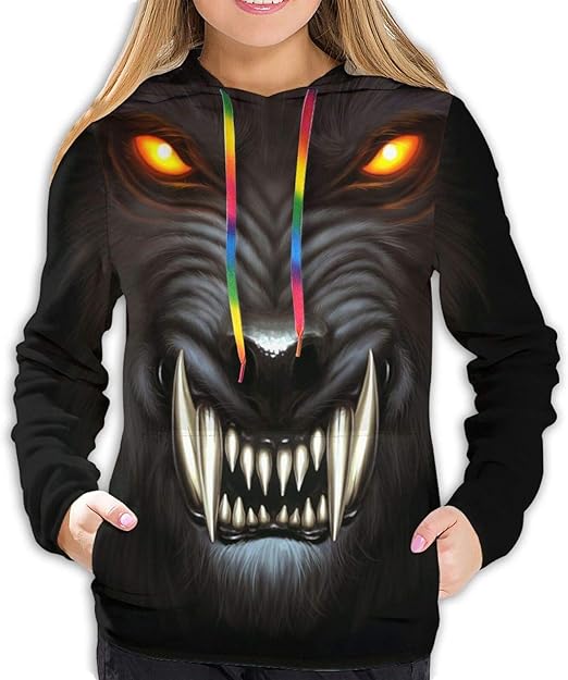 Women'S Hoodie Cute Teeth Casual Pullover Drawstring With