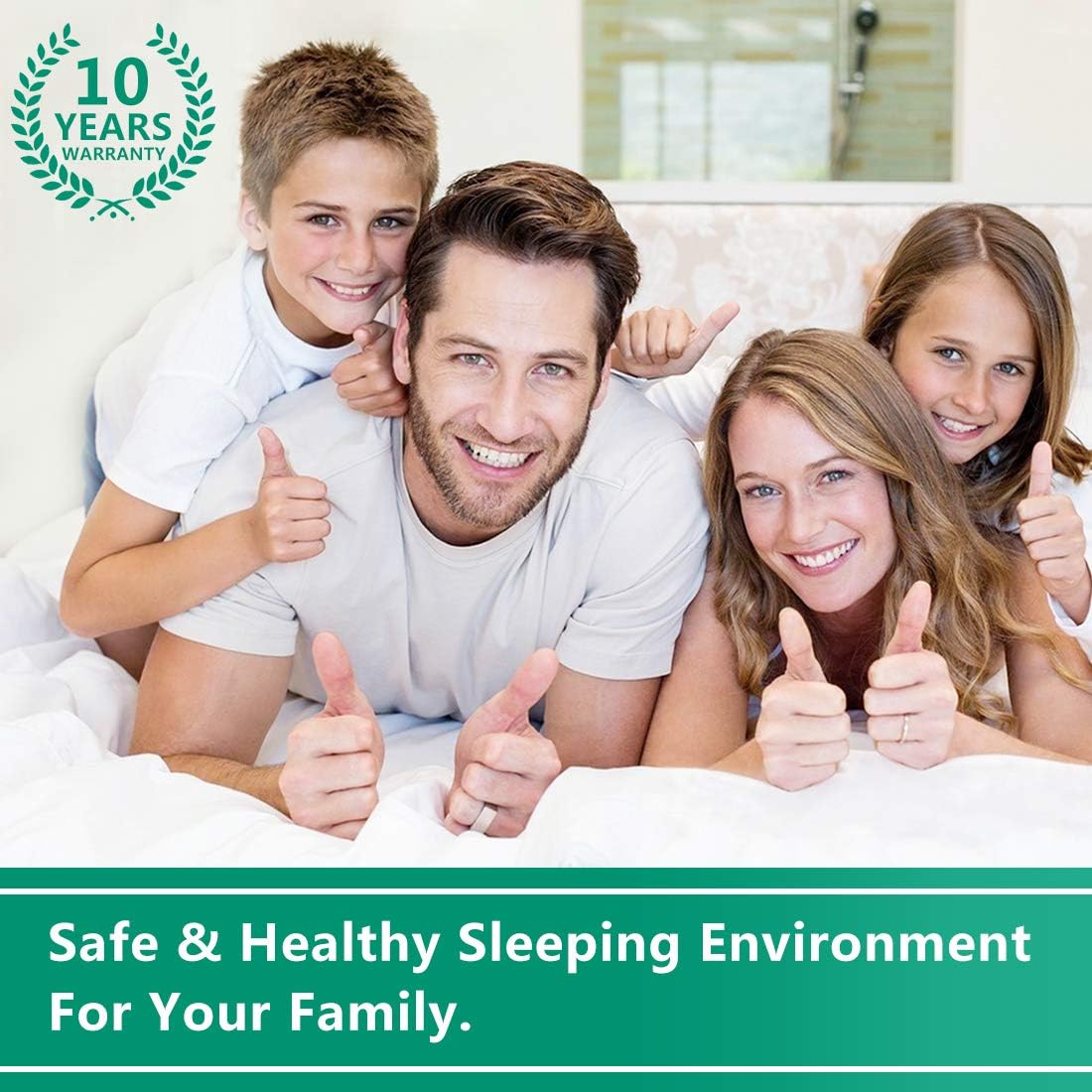 GOPOONY Cooling 100% Waterproof Mattress Protector Queen Size Smooth Mattress Pad Cover Soft & Breathable Noiseless 18 Inch Extra Deep Pocket Protection Fitted 8"-21" Vinyl Free （White, Queen: Home & Kitchen