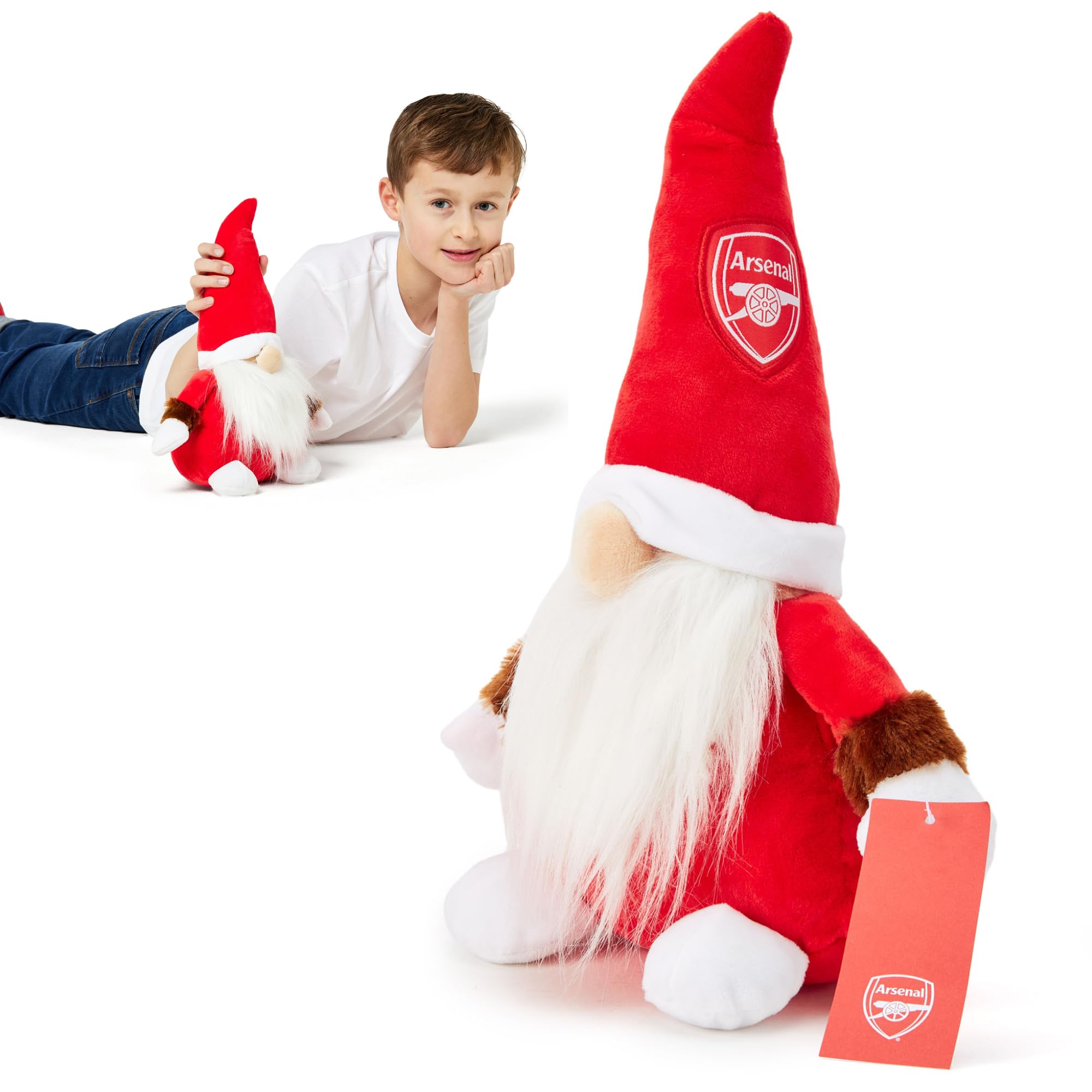 Arsenal FC Gonk Gnome (33cm Tall) The Gunners Officially Licensed Football Soft Toy Plush for Adults Kids
