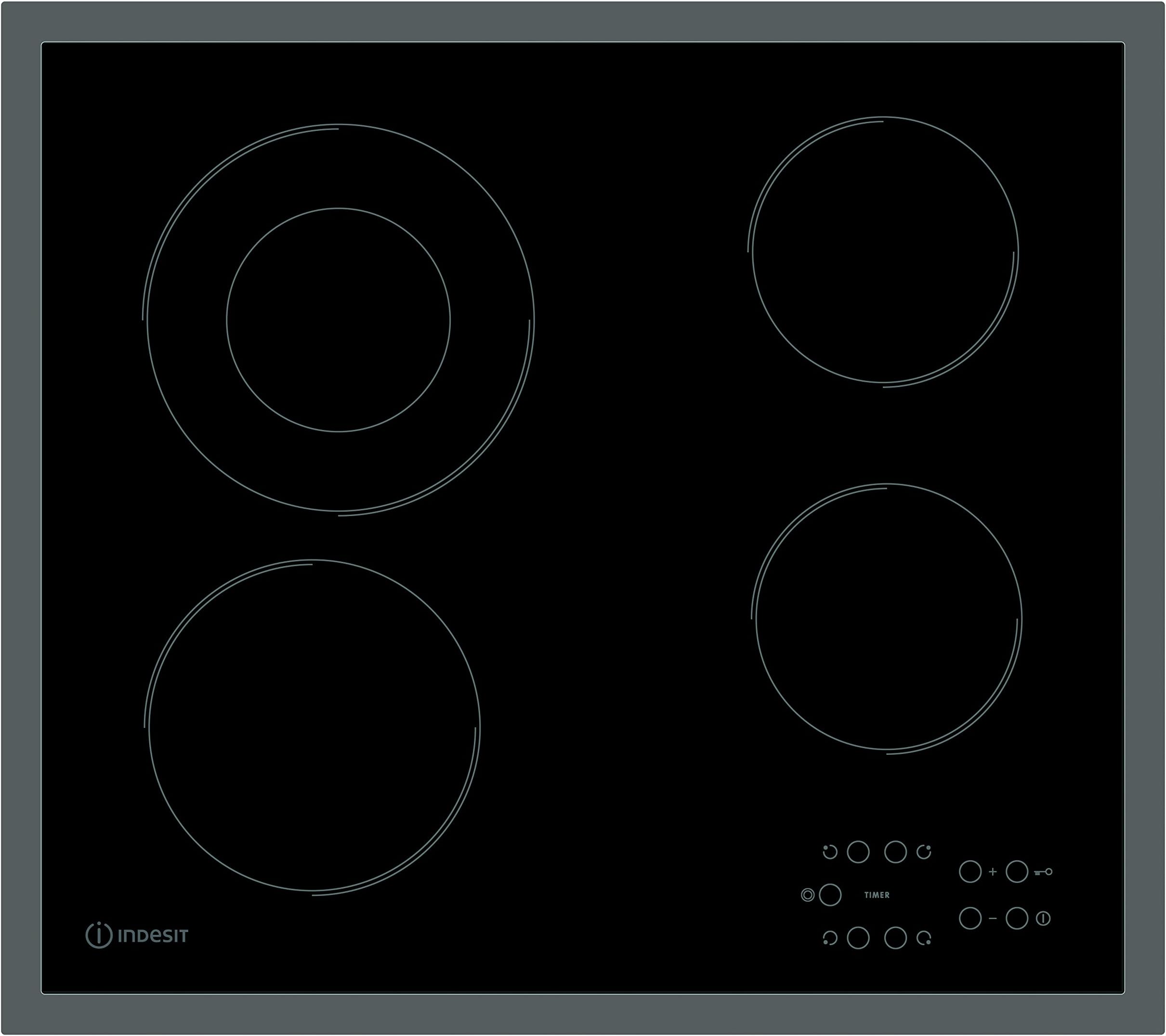 Indesit RI261X 58cm Touch Control 4 Zone Ceramic Hob