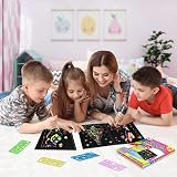 ZMLM Scratch Art for Kids 2 Pack Large Rainbow Notebooks with Stencils view 6