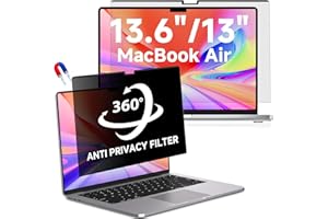 360° Magnetic Privacy Screen for MacBook Air 13.6/13 Inch (2022-2025, M2/M3/M4), Removable Screen Protector with Webcam Cover