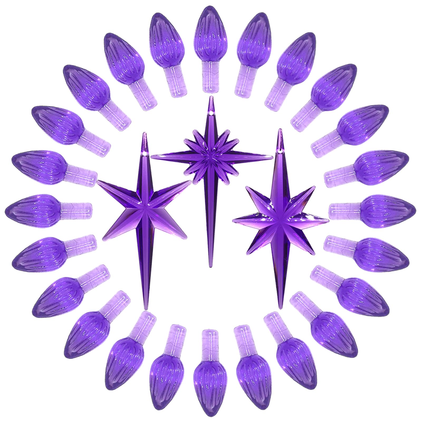 KonohaELF Ceramic Christmas Tree Replacement Lights Bulbs, Purple