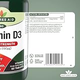 Natures Aid Vitamin D3 4000IU Super Strength 60 Tablets Veggie view 6