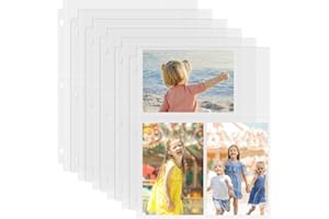 Aegero 50 Pack 4 x 6 Photo Sleeves for 3 Ring Binder(300 Pictures), Heavy-Duty Archival Photo Page Protectors, Clear Picture Album Refill Pages Holds, Acid-Free