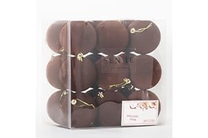 Senjie 18pcs Velvet Ornaments Balls for Christmas Tree, Brown 3.15 inch Shatterproof Flocked Christmas Ornaments Sets Decor for Xmas 2025