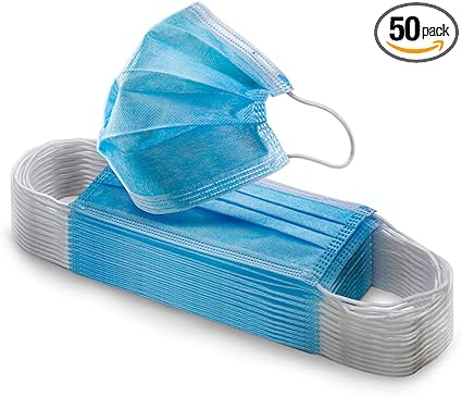 Download Free Amazon Com Home Zone Living 50pc Disposable Face Mask Usa Based Shipping Support 3 Ply Latex Free Fda Registered Manufacturer Elastic Ear Loops Comfortable Breathable Medical Surgical Style Health Personal Care PSD Mockup Template