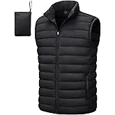 TACVASEN Men's Lightweight Packable Puffer Vest Outerwear Winter Water Resistant Sleeveless Jacket for Outdoor Golf Work