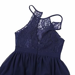 iEFiEL Girls Halter Lace Chiffon Flower Wedding