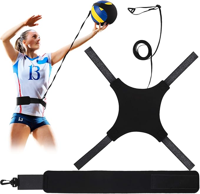 Volleyball Training Equipment Aid, Soccer Solo Practice Trainer for Serving, Arm Swings, Setting
