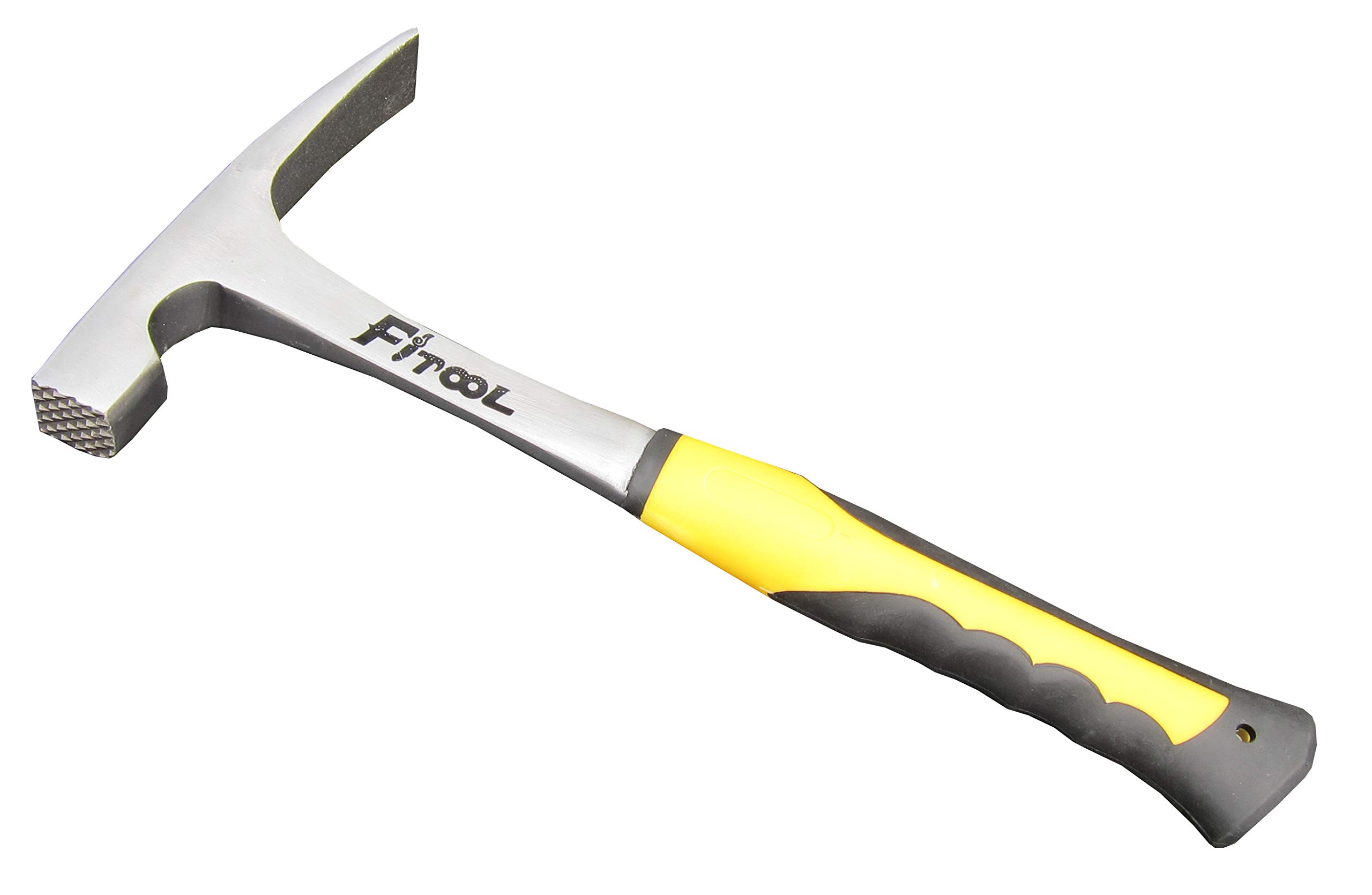 Forged Brick Hammer, Chisel Shaped Rock hammer, Shock Reduction Grip, Geologist Rock Pick, 33 oz Chisel Edge Prospector Pick, Masonry Pick Hammer 2.1LB