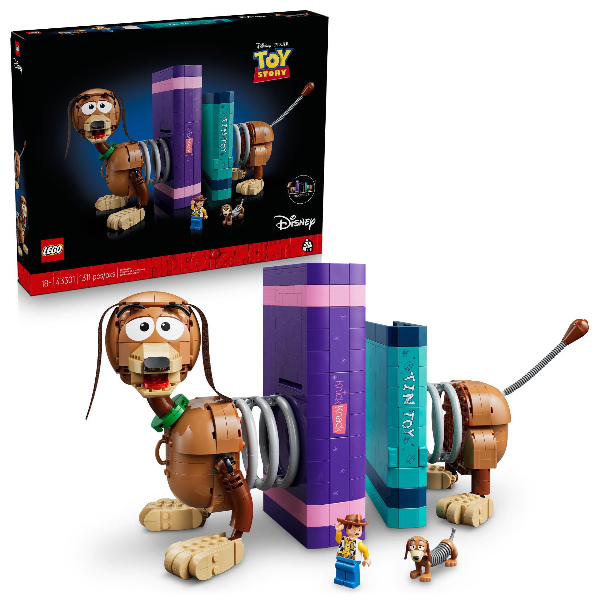 lego disney and pixar toy story slinky dog bookends - building set for adults, ages 18+ - disney gif