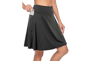 KORALHY Women's 20" Knee Length Skorts Skirts Tennis Athletic Golf Causal Skort with 4 Pockets