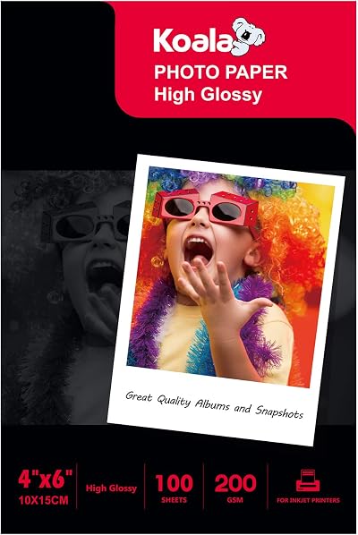 Koala Inkjet Photo Paper 6x4 10x15cm Glossy 100 Sheets 200 GSM