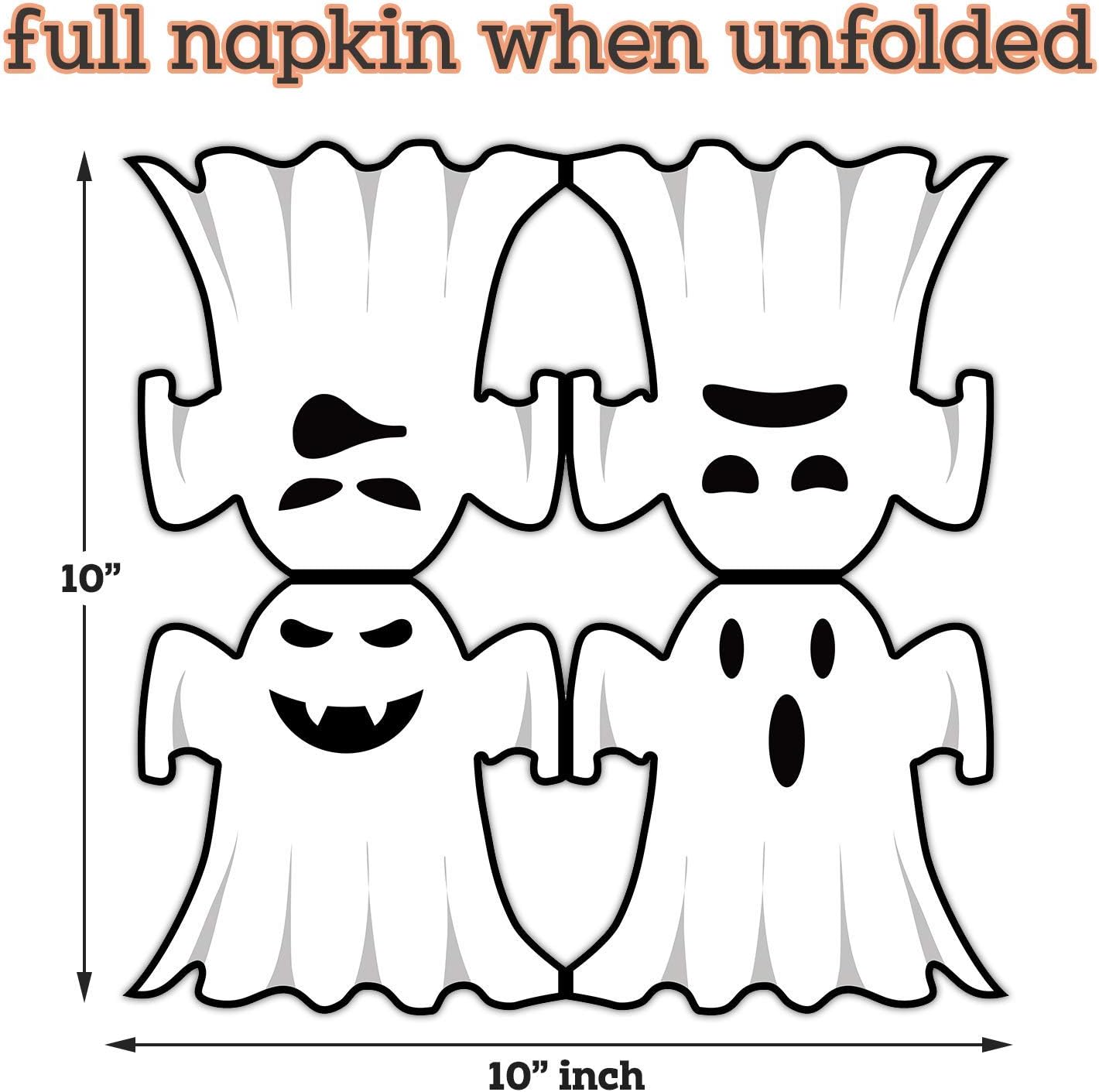 Halloween Party Supplies for 40 - Pumpkin Shaped Plates, Ghost Shaped Napkins, Orange Plastic Cups 12oz - Disposable Halloween Decorations and Tableware for Parties: Health & Personal Care