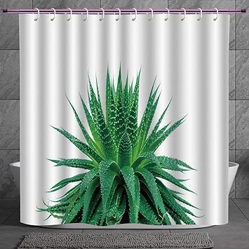 Durable Shower Curtain 2 0 Plant Medicinal Aloe Vera With