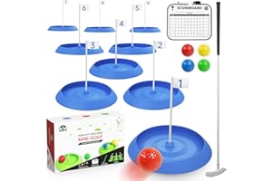 IGRL Mini Golf Game Set, Indoor Mini Golf Course for Adults Includes 9 Holes, 4 Balls, Dry-Erase Scorecard, and Golf Putter, Build Your Own Miniature Golf Course at Home Office Green Backyard, Blue