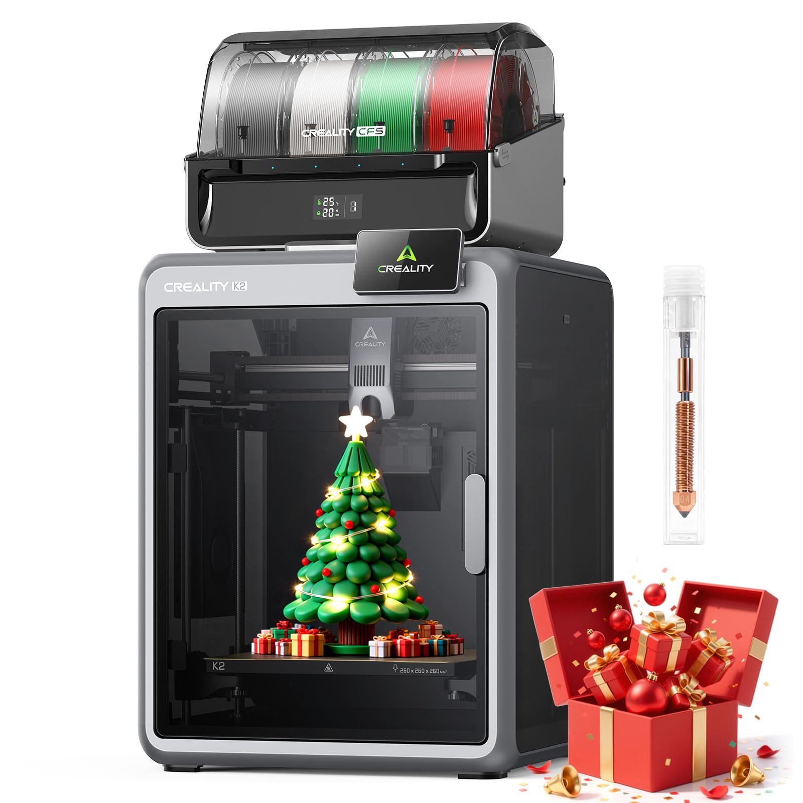 Photo 1 of ***MISSING PARTS***
Creality K2 Combo (A) 3D Printers, Multicolor 3D Printer Machine with CFS, Dual Camera, 600mm/s Printing Speed, Next-Gen Direct Drive Extruder, 260 * 260 * 260mm Printing Volume