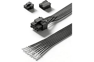 CERRXIAN PCIe 8 Pin (6+2) Male Bare Wire DIY Cabl with 5557/5559 8Pin Connector for PSU Connection/GPU Extension, Support for