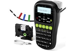 Vixic Label Maker Machine, H1100 Label Maker with Backlit LCD Screen, Portable Labeling Machine Waterproof-Labels Handheld La