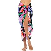 Back From Bali Womens Print Sarong Wrap Swimsuit Beach Pareo Skirt Cover Up with Coconut Clip