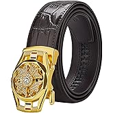 VANNANBA Mens Belts Leather Ratchet Dress Belt with Automatic Sliding Buckle, Designer Works Belts for Jeans Pants