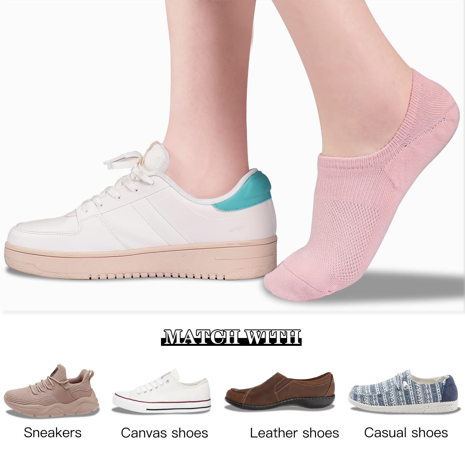 Condition photo showing New/Like New for heatuff no show socks womens cotton low cut non slip casual socks invisible flat boat liner socks (6