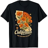 California Poppy Flower Vintage The Golden State Retro T-Shirt