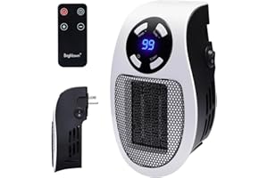 Brightown Wall Plug In Heater 450W, Portable Outlet Heater with Remote, Clear LED Display, Small Wall Heaters for Indoor Use with Adjustable Thermostat and 12H Timer for Bathroom Room Office