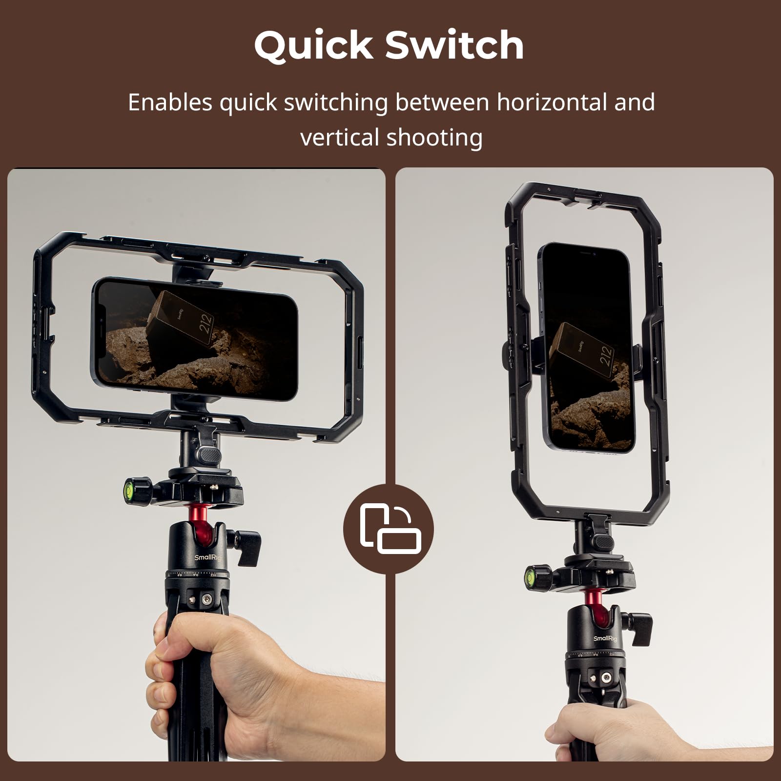 SmallRig Quick Release Adapter for SmallRig Quick-Release Mobile Phone Cage Series, for Tripods, Gimbal Stabilizers, Sliders, and Other Equipment with Tripod Heads for Arca-Swiss - 4609