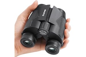 ZLEOLEAP 12x25 Compact Binoculars for Adults and Kids, Waterproof Binoculars with Low Light Night Vision - High Powered Easy Focus Binoculars with Low Light Vision for Outdoor Hunting Travel