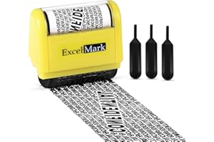 ExcelMark Rolling Identity Theft Guard Stamp (ID Theft Stamp with Refill Ink)