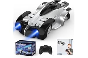Aomifmik Wall Climbing Remote Control Car, Dual Mode 360° Rotating RC Stunt Car with Headlight, Rechargeable RC Car Toys for 3 4 5 6 7 8-12 Year Old Boys Girls Kids (Silver)