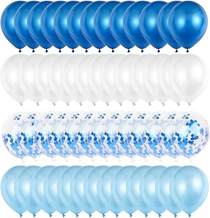 Amazon 青い 紙吹雪風船セット 62 個入り 風船セット 誕生日 パーティー 飾り付け プロポーズ 結婚式 飾り 紙吹雪バルーン 12インチ 可愛い ラテックスバルーン 人気 ハロウィーンホリデークリスマスデコレーション 風船 バルーン おもちゃ
