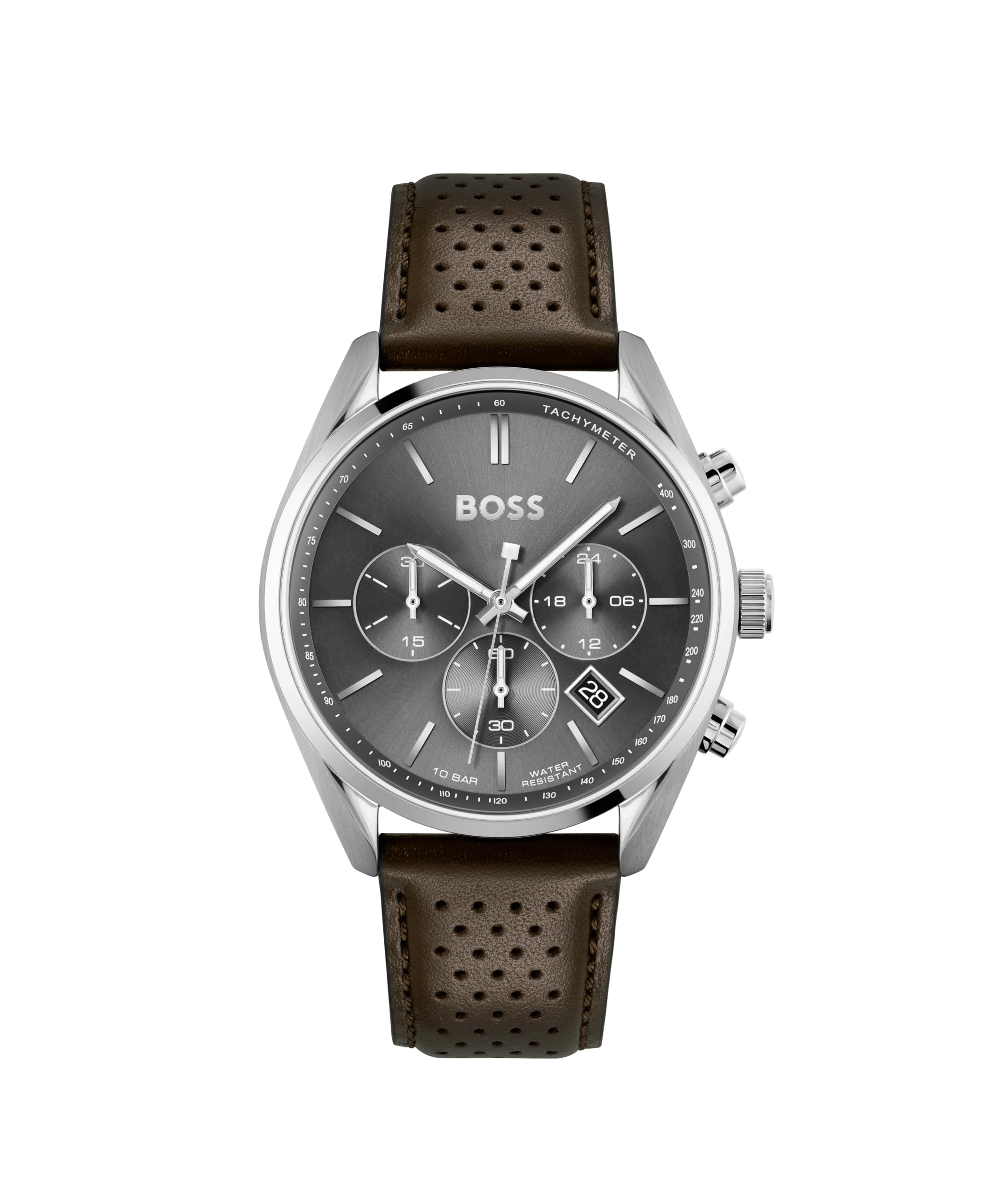 BOSS Chronograph Quartz Watch for Men Champion Collection with Brown Leather Strap - 1513815