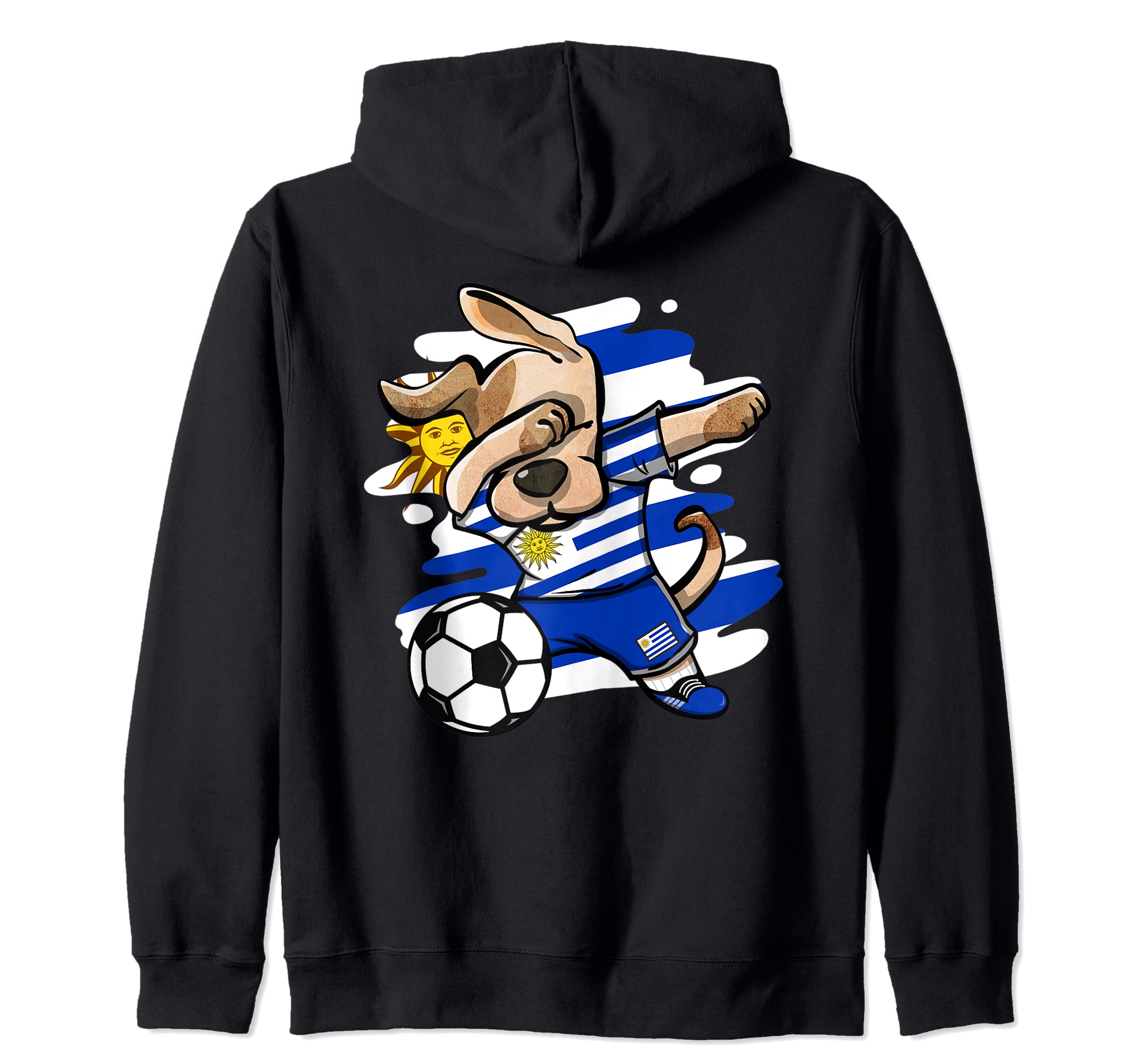 Dabbing Dog Uruguay Soccer Fans Jersey Uruguayan Football Zip Hoodie