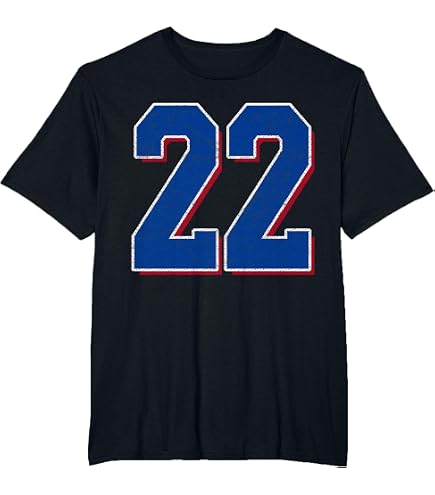 Amazon.com: Number 22 Sports Jersey Number Player Uniform Blue