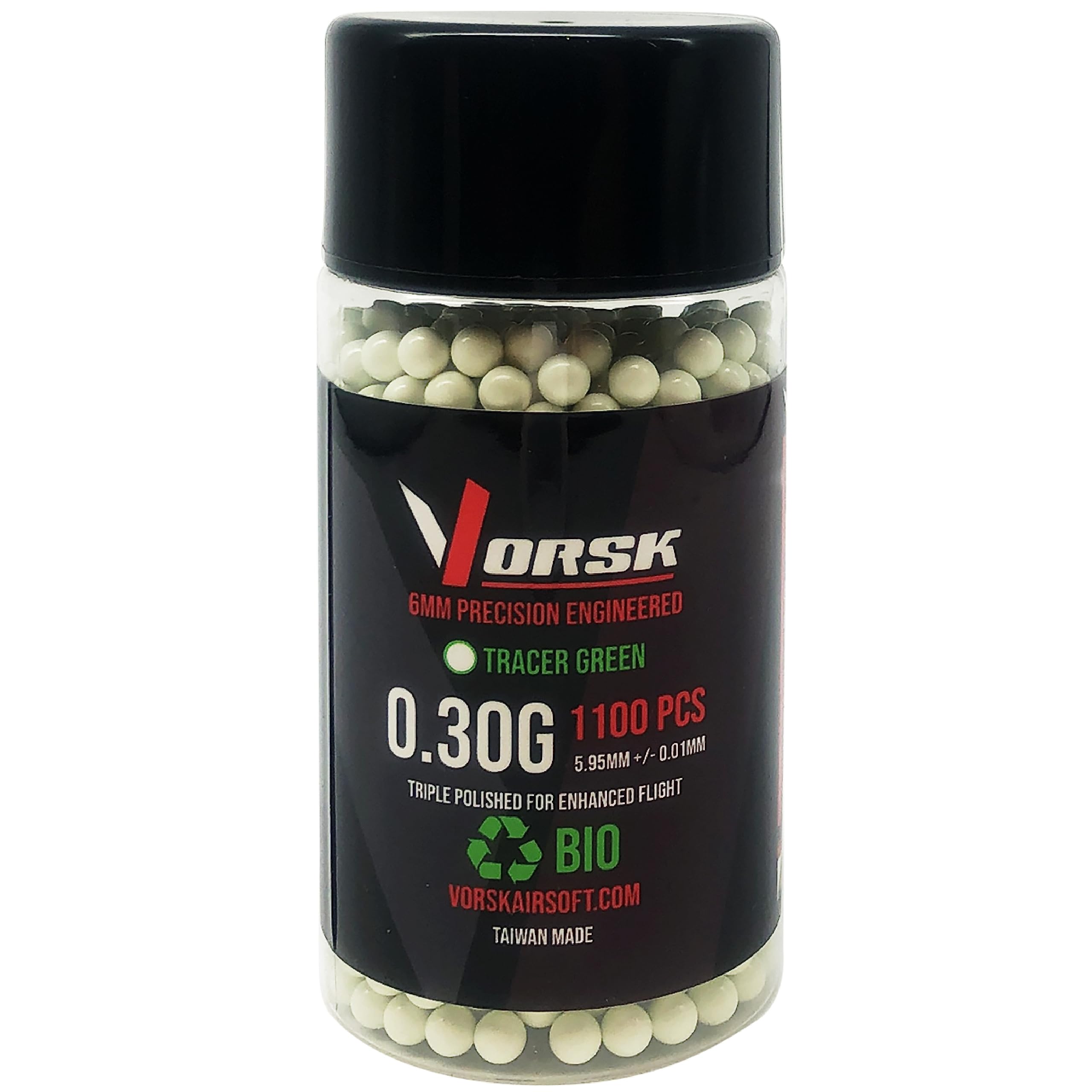 VORSK Tracer BBs - 0.30g - Green - Biodegradable, 1100R