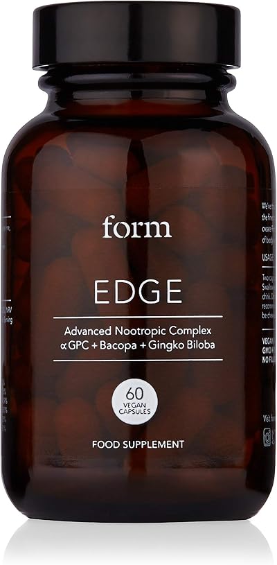 Form Edge Natural Nootropic for Focus with Alpha GPC Bacopa Ginkgo B Vitamins