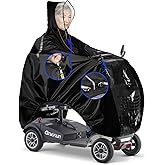 ZHOUMADE Mobility Scooter Rain Cover, 420D Oxford & EVA Fabric Electric Vehicle Rain Covers, Mobility Scooter Cover Waterproof Outdoor Wheelchair Poncho, Rain Poncho Cycling Jacket Suit
