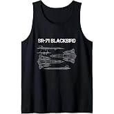 SR-71 Blackbird Blueprint Air Force Military Jet Tank Top