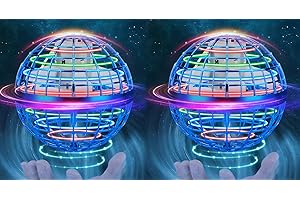 NWLAEWR 2 Pack Flying Orb Ball Toy Flying Space Orb Magic Flying Ball Toy, 360° Rotating Hover Ball Cool Toy, Flying Spinner Toys Space Boomerang Ball with LED Lights for Kids Adult Christmas Birthday Gift