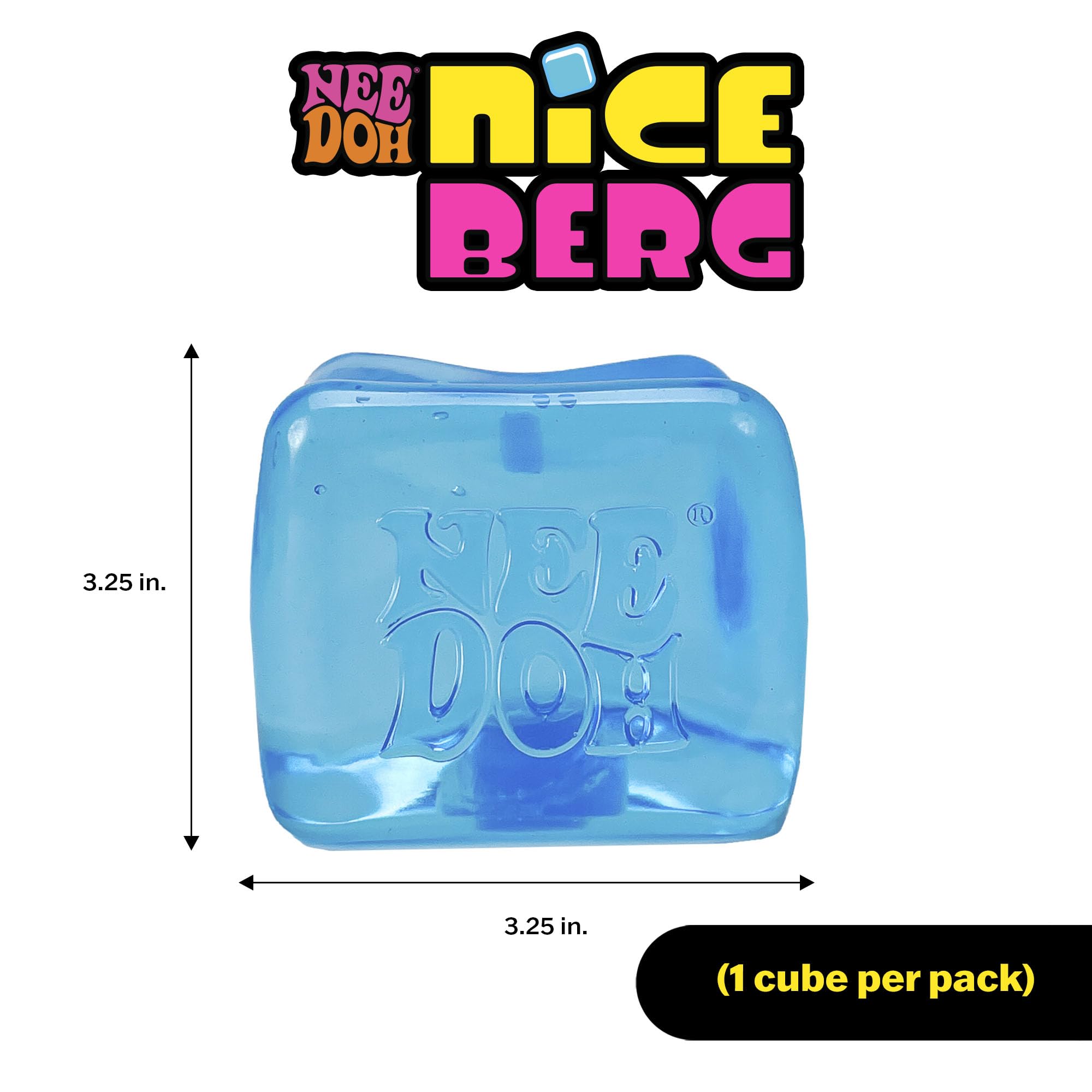 Schylling NeeDoh Nice Berg - Giant NeeDoh Nice Cube - Sensory Squeeze Toy with a Super Solid Squish - Ages 3 and Up - One Cube