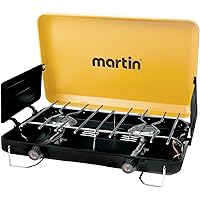 Martin MCS-200 2-Burner Camp Stove - Portable Propane Gas Stove for Camping and Outdoor Cooking