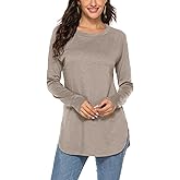 Newchoice Women's Casual Batwing Long Sleeve T Shirt Round Neck Basic Loose Tunic Tops