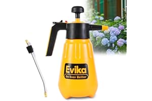 EVIKA DO EVER BETTER Handheld Pump Garden and Lawn Sprayer, 0.4 Gallon Pressure Sprayer with Safety Valve, Adjustable Nozzle,for Home Cleaning and Plant Mist, 1.5L Capacity