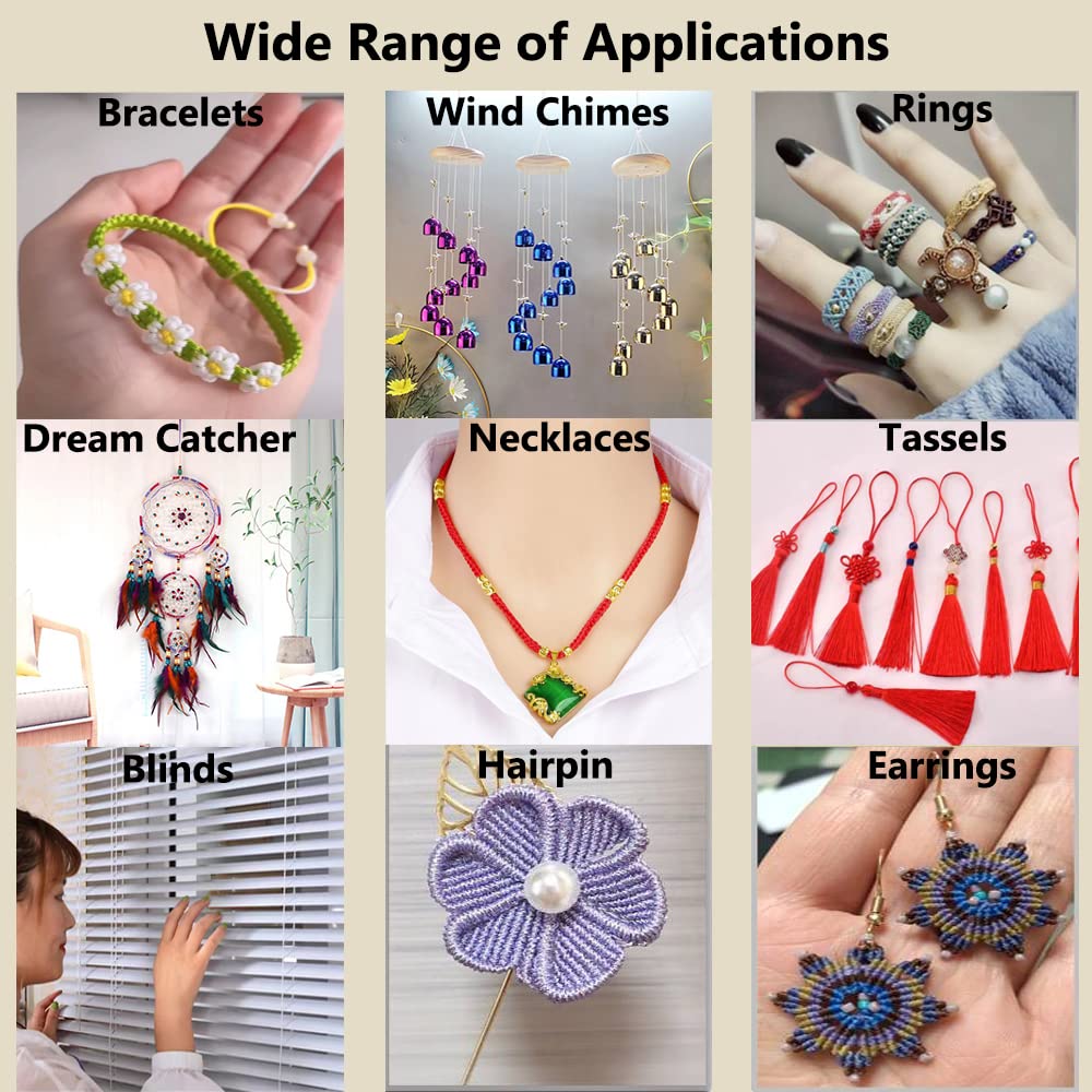 Nylon String for Bracelets, 25 Colors 1125 Yards Chinese Knotting Cord, 0.8 mm Nylon Cord for Jewelry Making, Beading, Necklaces, Kumihimo, Friendship Bracelets, Tassels and Craft