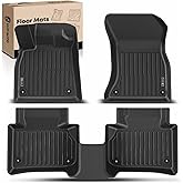 YHTAUTO Floor Mats Fit 2018-2025 Audi Q5 SQ5, TPE Floor Liners All-Weather Protection Custom Fit, 1st & 2nd Row, Set of 3 Black