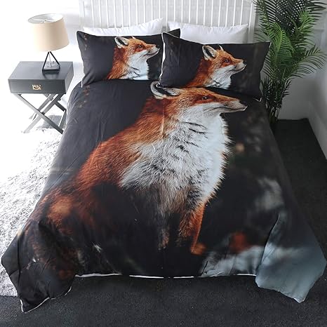 Toys Games Sleepwish Fox Bedding For Kids Child Adults Woodland Animals Comforter Cover Set 3 Pieces Duvet Cover Sets Soft Doona Cover Zipper Closure Wild Forest Fox Queen Toys