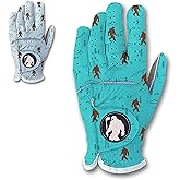 Mermaid Gear Men's Funny Yeti Golf Glove - Bigfoot Sasquatch Premium Cabretta Leather Golfer Gift Durable White Weather Grip Adult Left Right Hand Sizes S M Large XL XXL